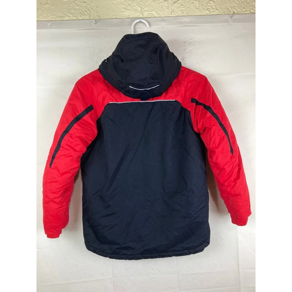 Columbia Winter Jacket Boys M Red Black Omni-Tech Hooded Ski Snow School